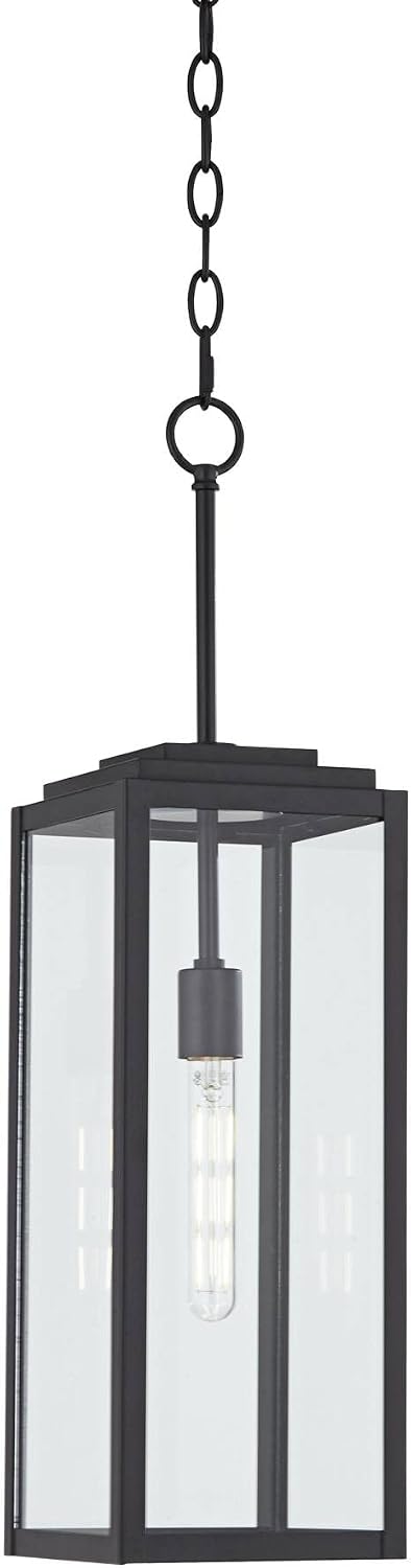 Mystic Black Clear Glass Outdoor Pendant