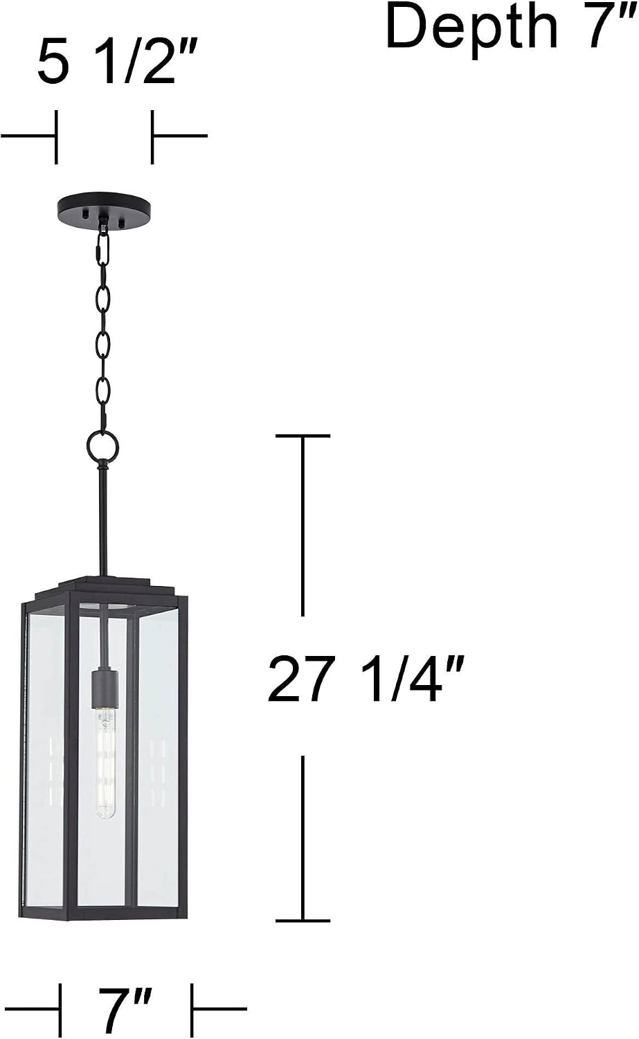 Mystic Black Clear Glass Outdoor Pendant
