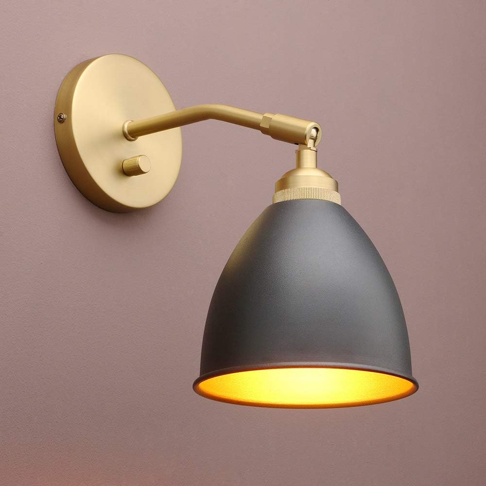 Vintage Dimmable Black Gold Wall Sconce