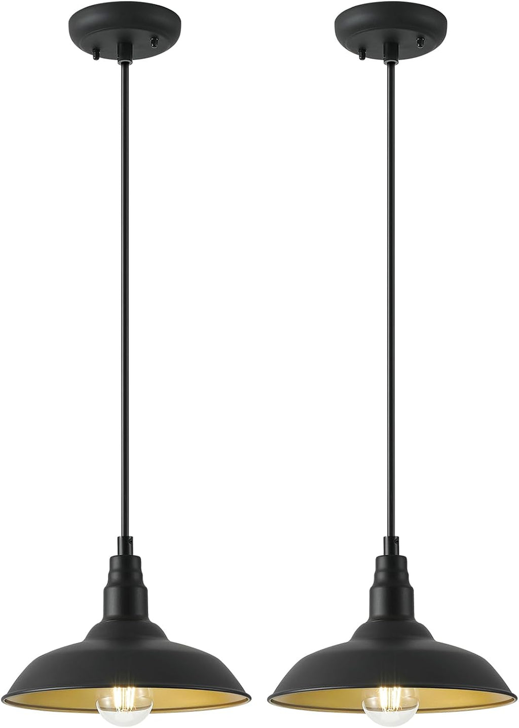 Black Brass Dome Farmhouse Pendant Light