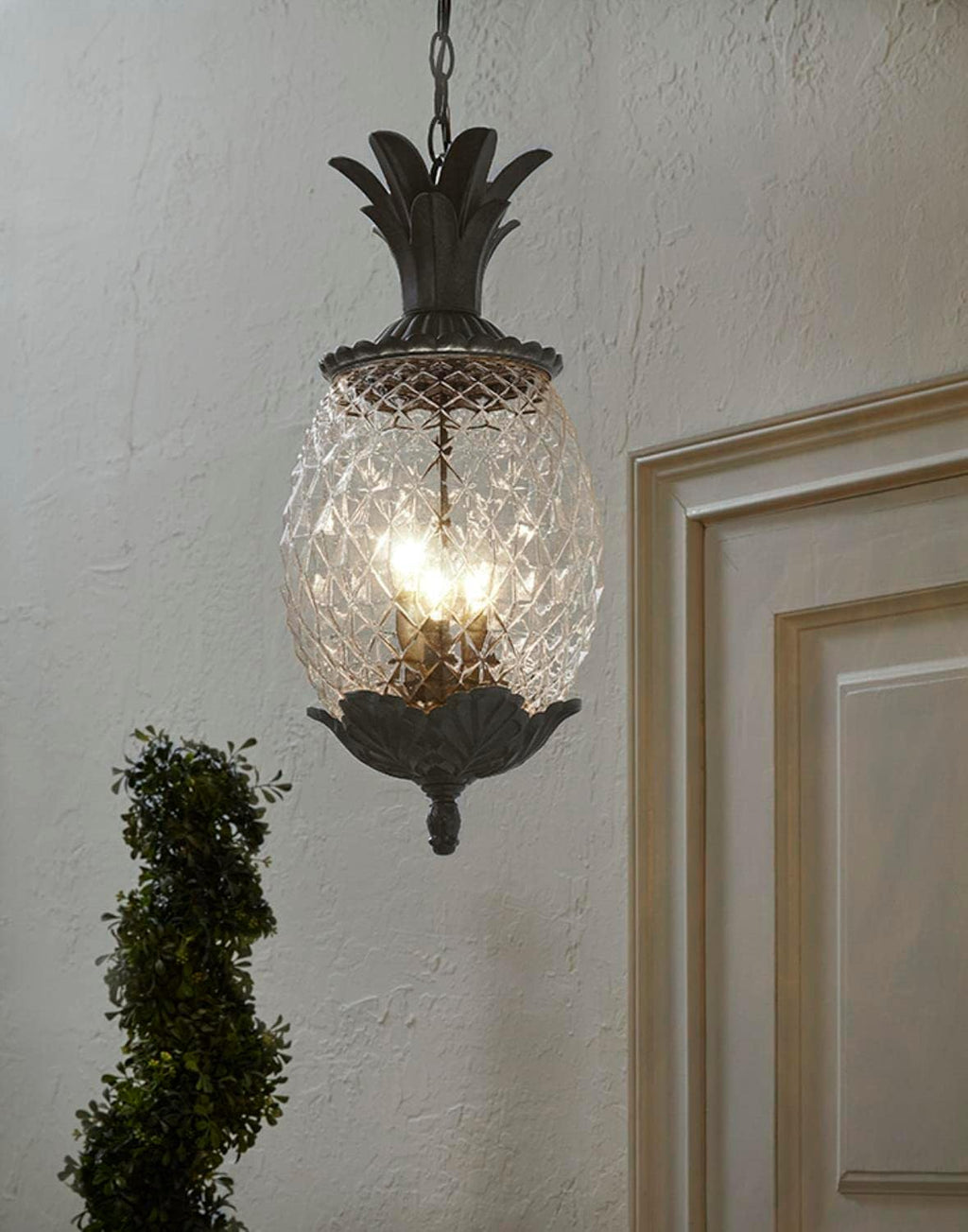 3-Light Black Coral Outdoor Hanging Lantern