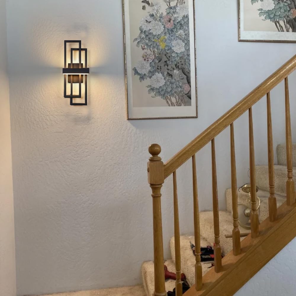 Black LED Outdoor Wall Sconce 20 Inch