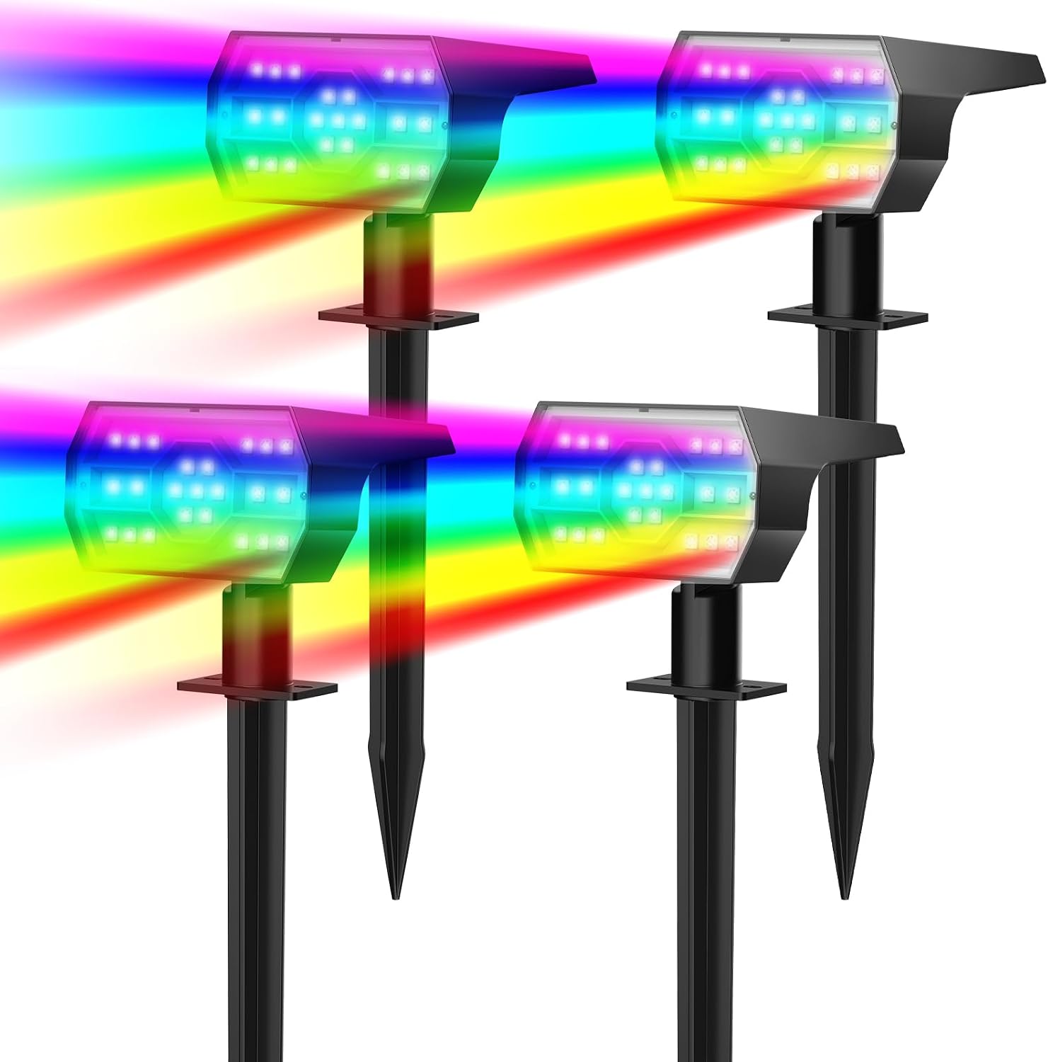 RGB Color Changing Solar Landscape Lights 4 Pack