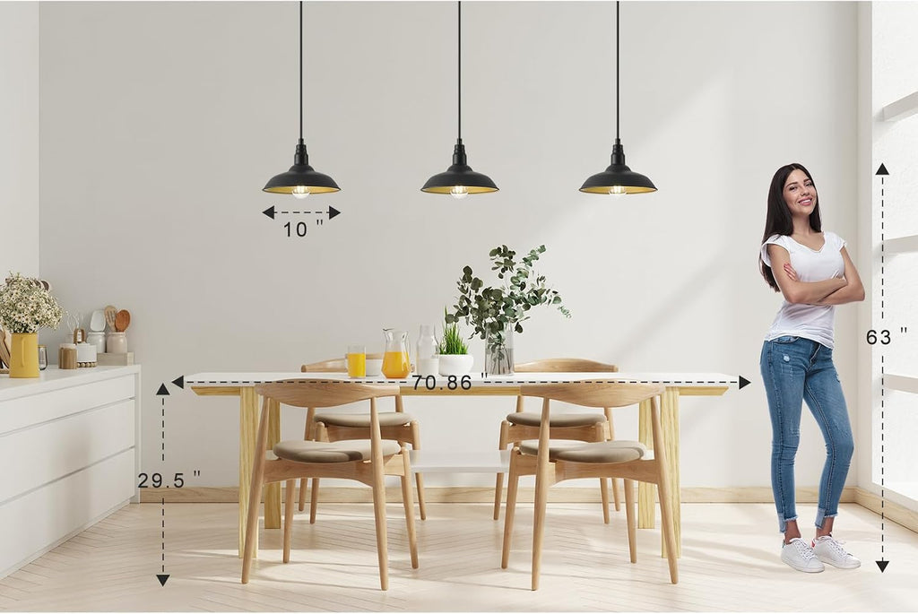 Black Brass Dome Farmhouse Pendant Light