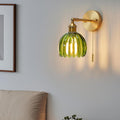 Green Tulip Brass Wall Sconces 2 Pack