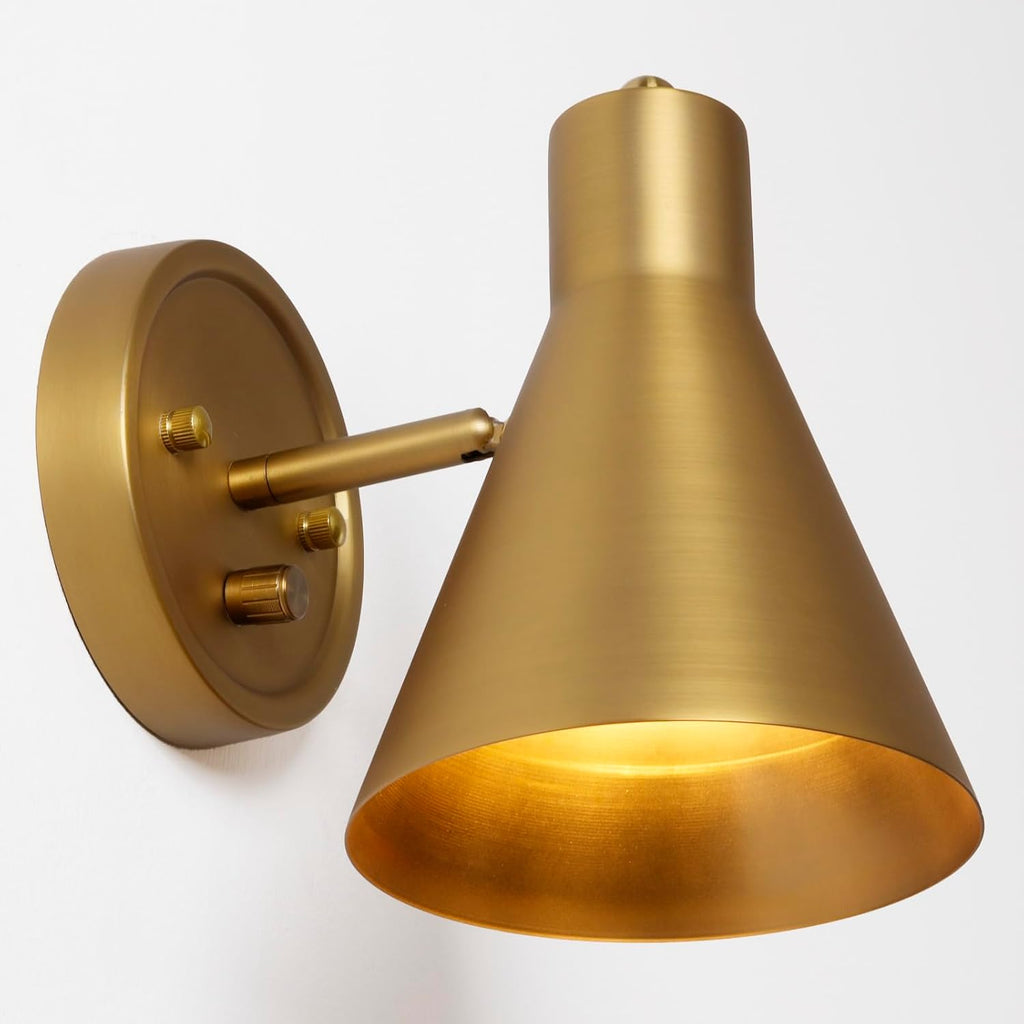 Dimmable Brass Gold Wall Sconce