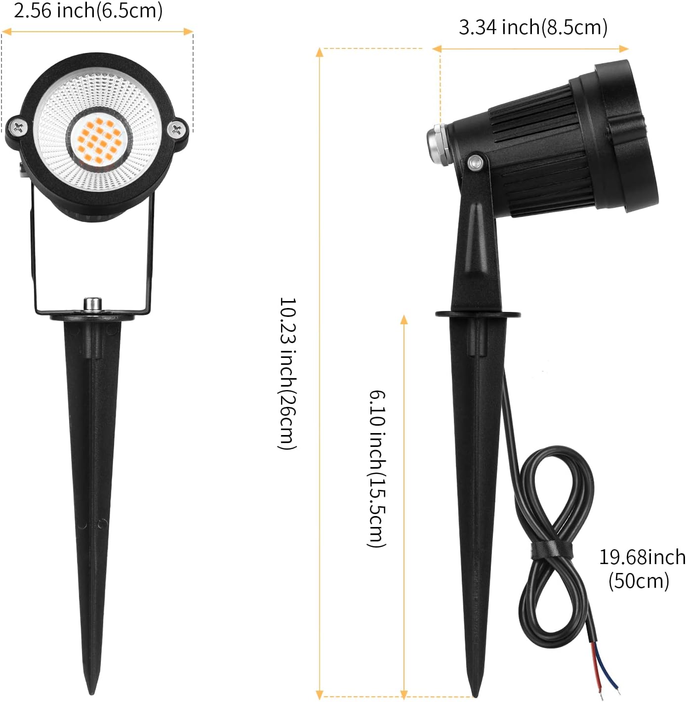 7W 12V/24V Low Voltage Landscape Spotlights 6 Pack