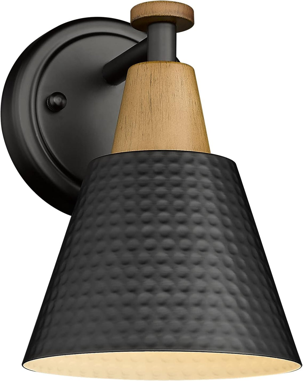 Black Hammered Metal Wall Sconce 1 Pack