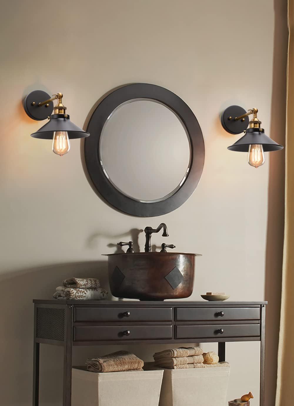 Adjustable Antique Black Wall Sconce