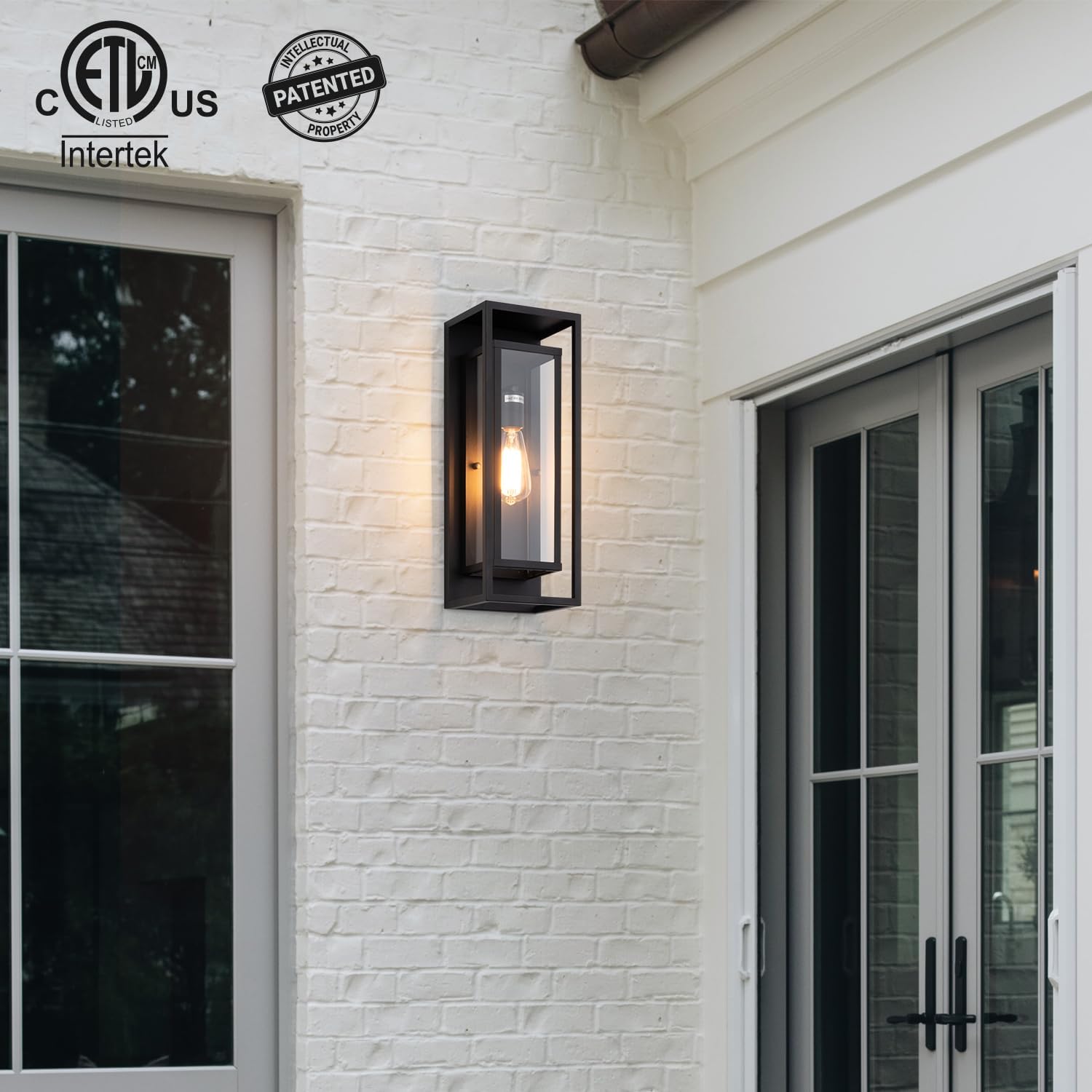 Matte Black Outdoor Wall Sconces 2 Pack