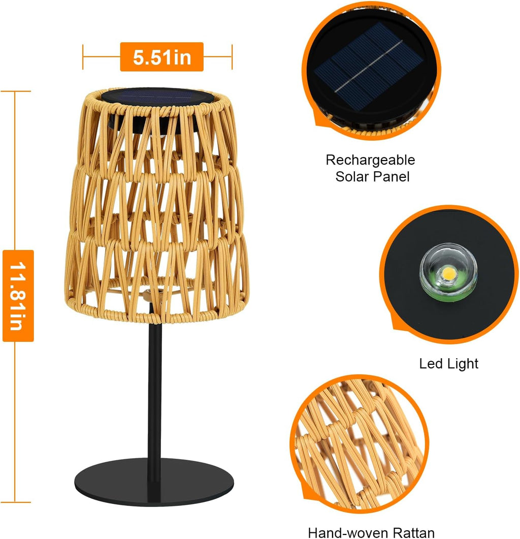 Rattan Solar Table Lamps (2 Pack)