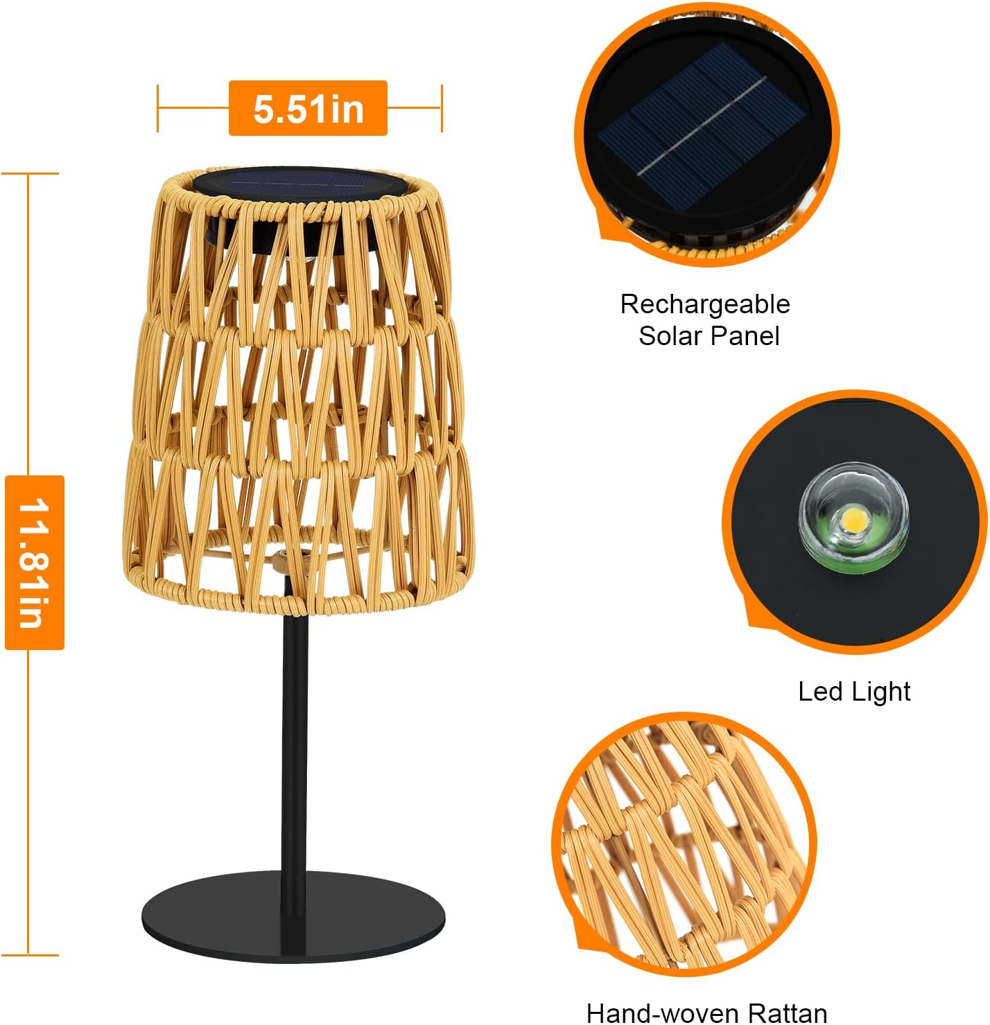 Rattan Solar Table Lamps (2 Pack)