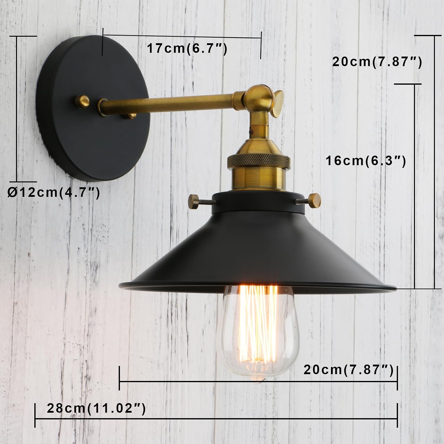 Adjustable Antique Black Wall Sconce
