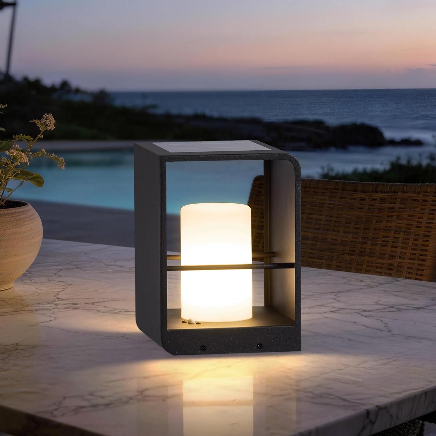 11 Inch Modern Solar Floor Lantern