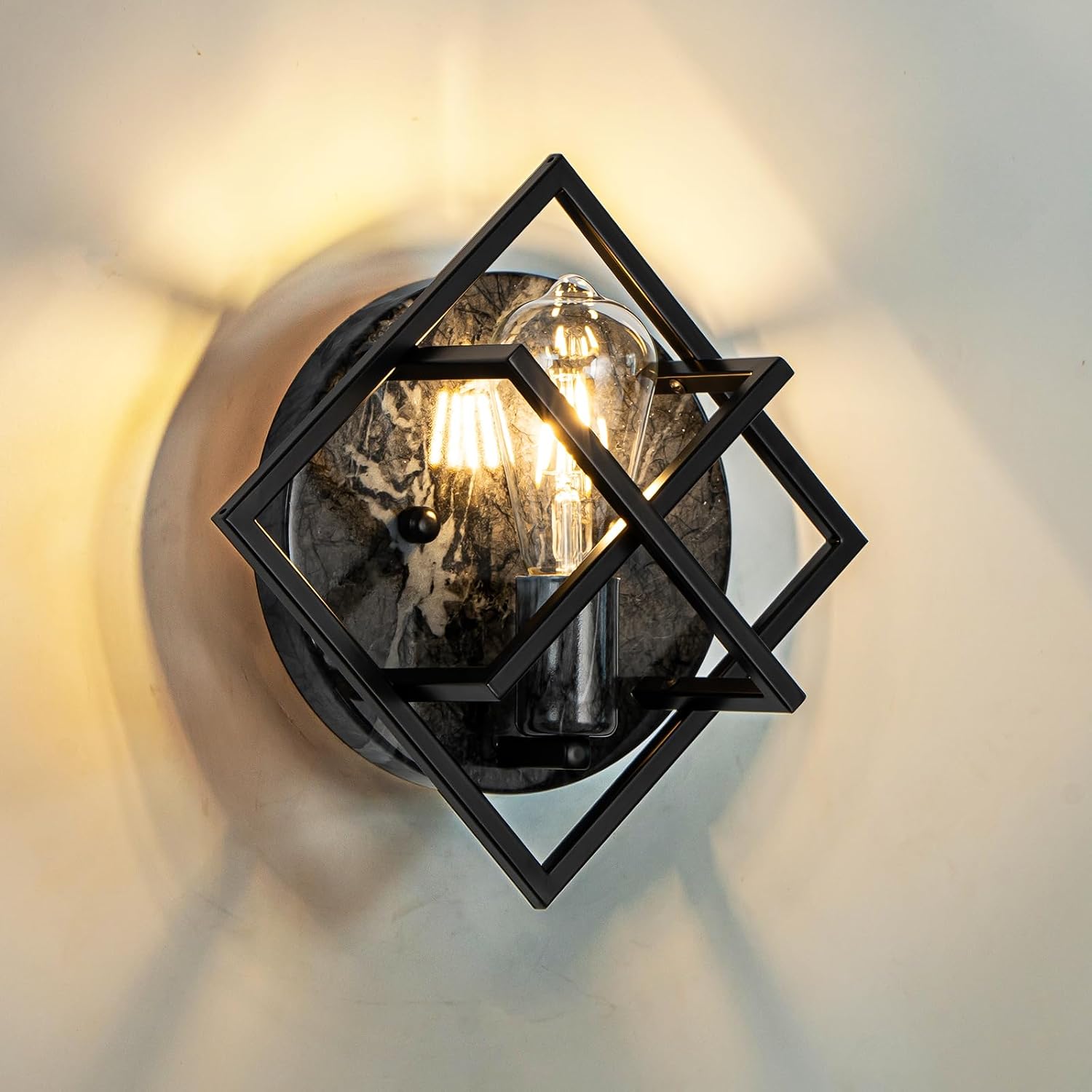 Marble Texture Black Wall Sconce 1 Pack