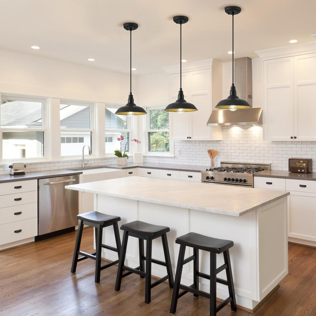 Black Brass Dome Farmhouse Pendant Light