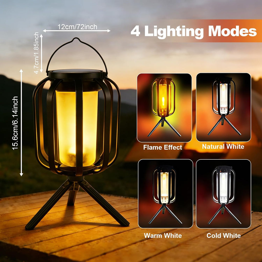 Dual Charge Flame Solar Lanterns 2 Pack