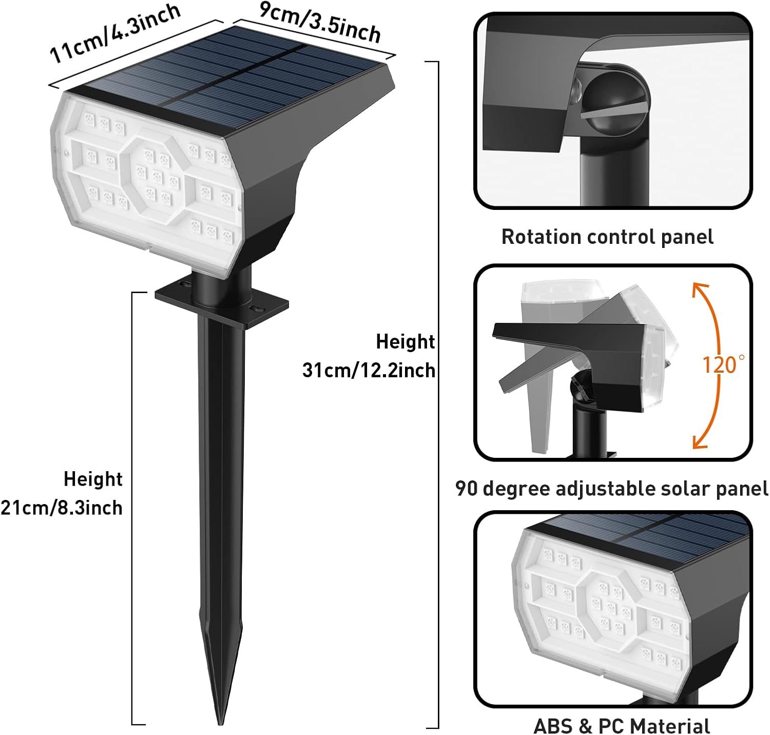 RGB Color Changing Solar Landscape Lights 4 Pack