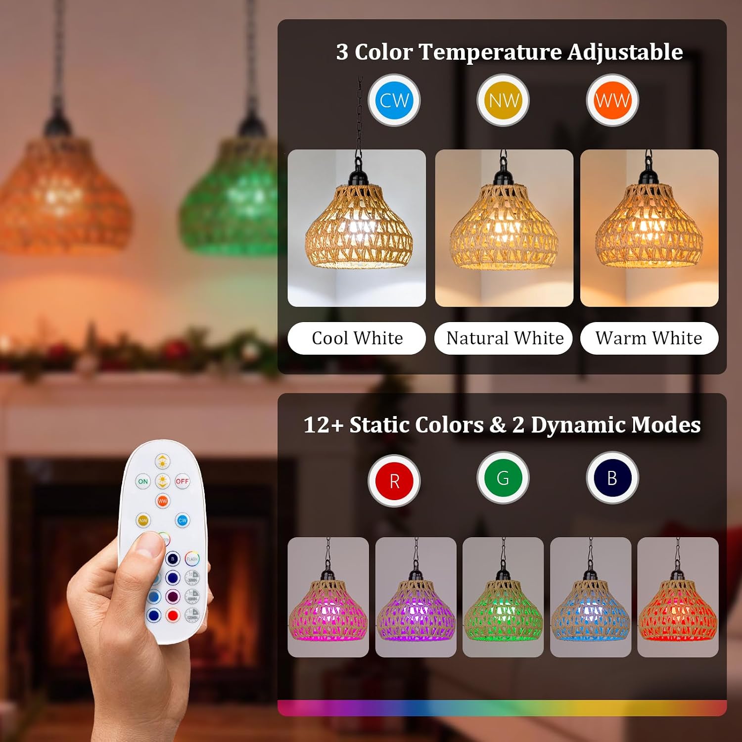Remote Battery Outdoor Pendant 2 Pack