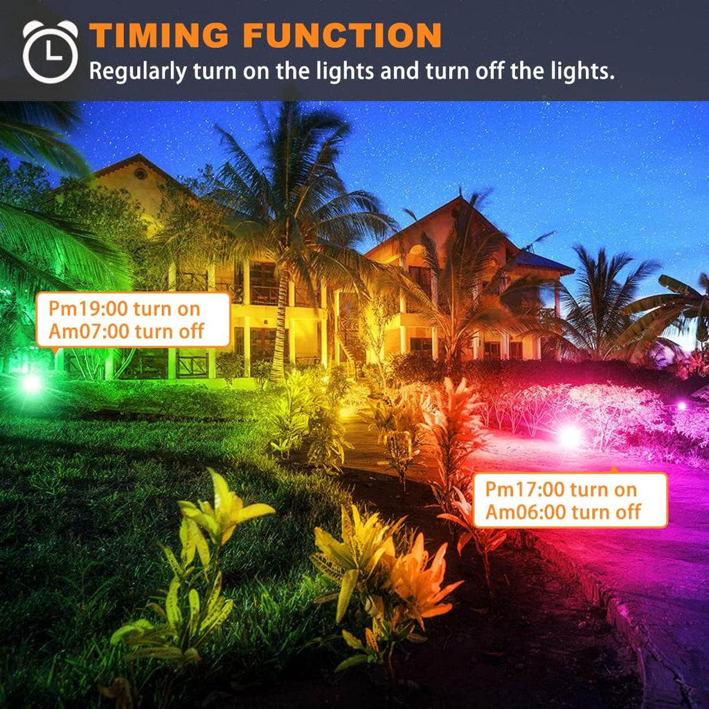Smart RGB APP Control LED Flood Lights 4 Pack