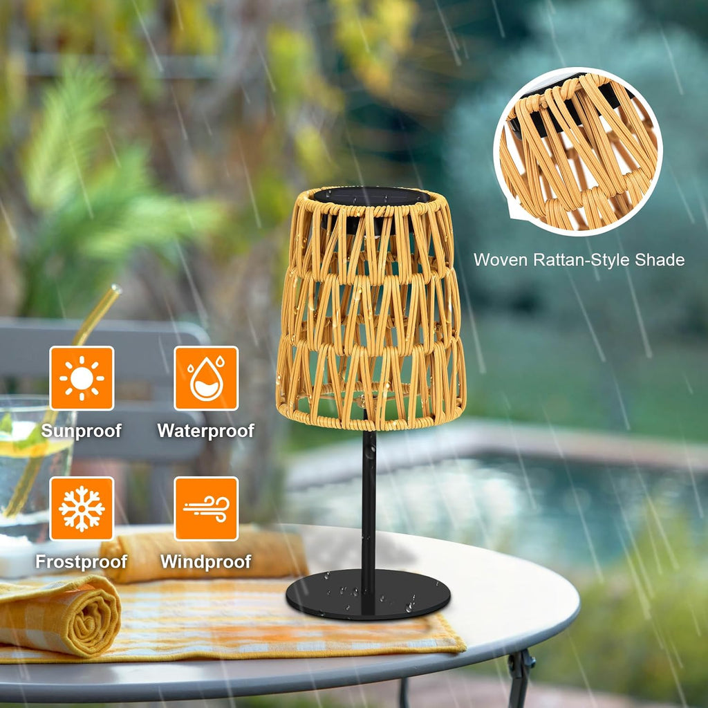 Rattan Solar Table Lamps (2 Pack)