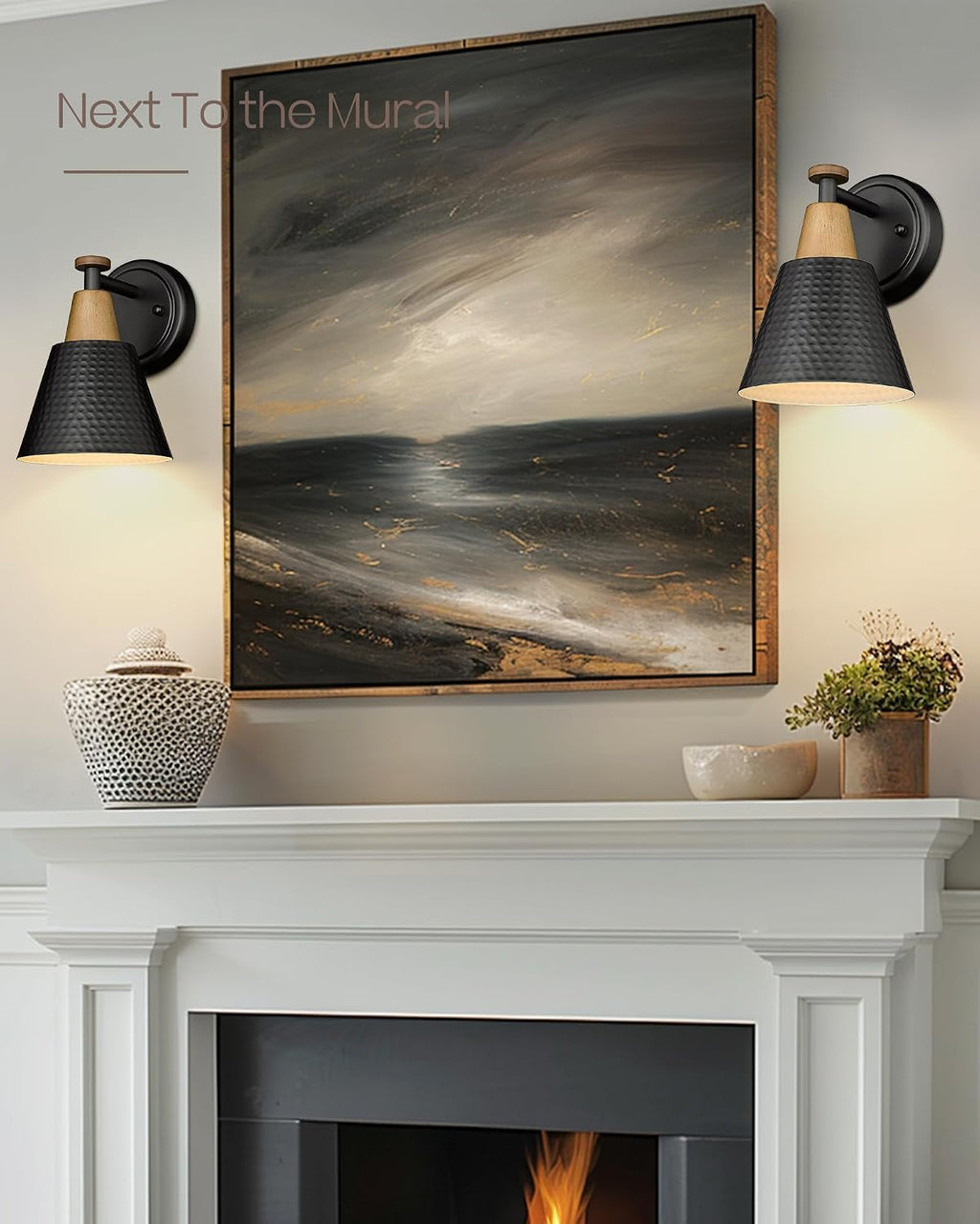 Black Hammered Metal Wall Sconce 1 Pack