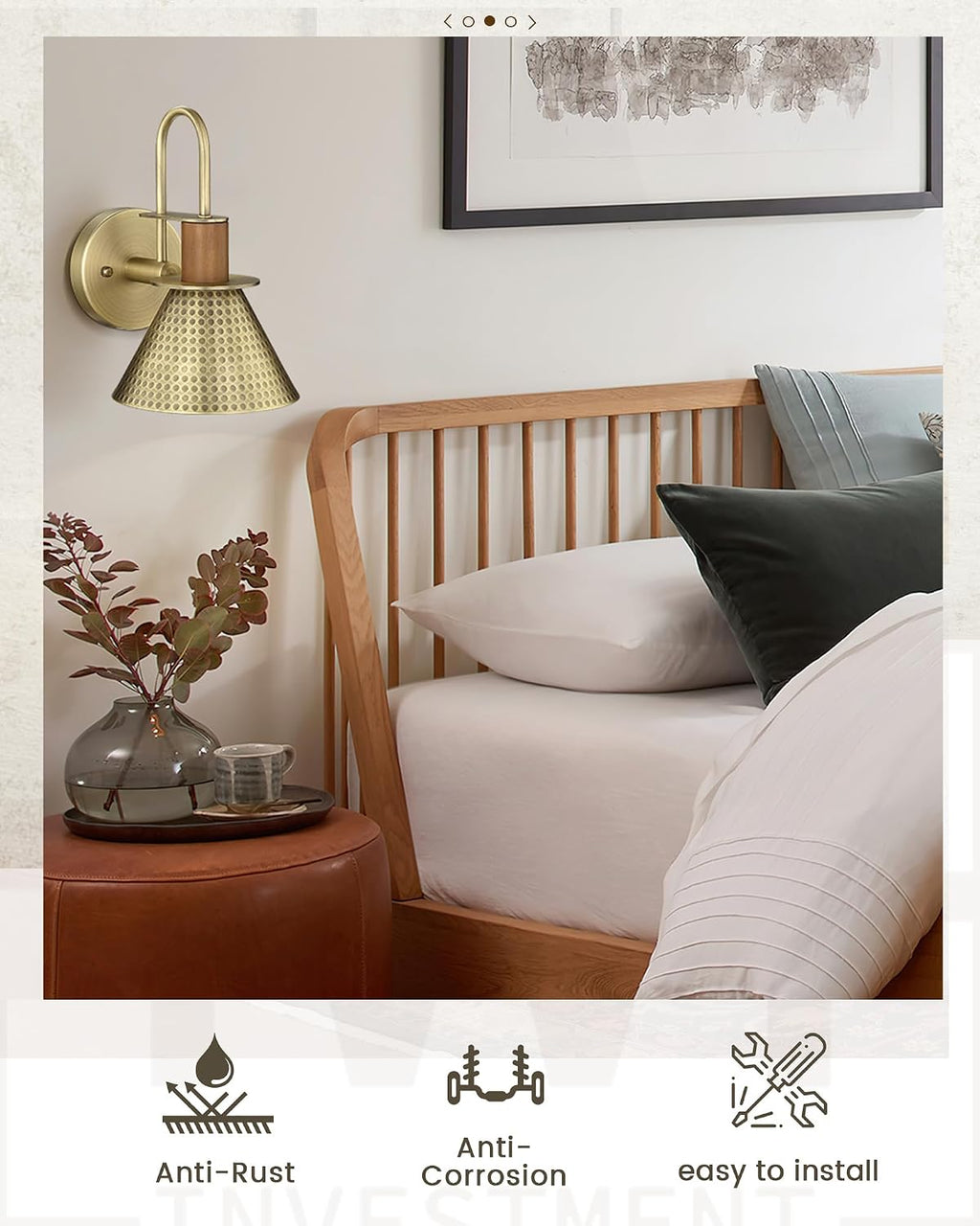 Antique Brass Industrial Wall Sconces 2 Pack