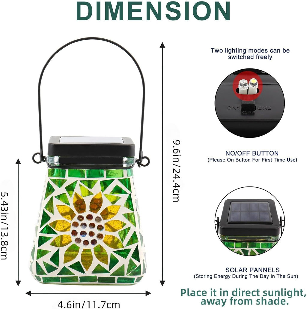 RGB Mosaic Solar Lamp Lantern