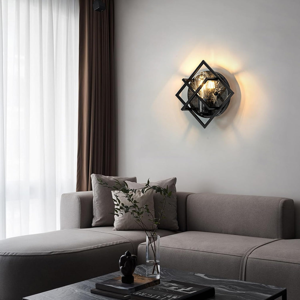 Marble Texture Black Wall Sconce, 1-Pack