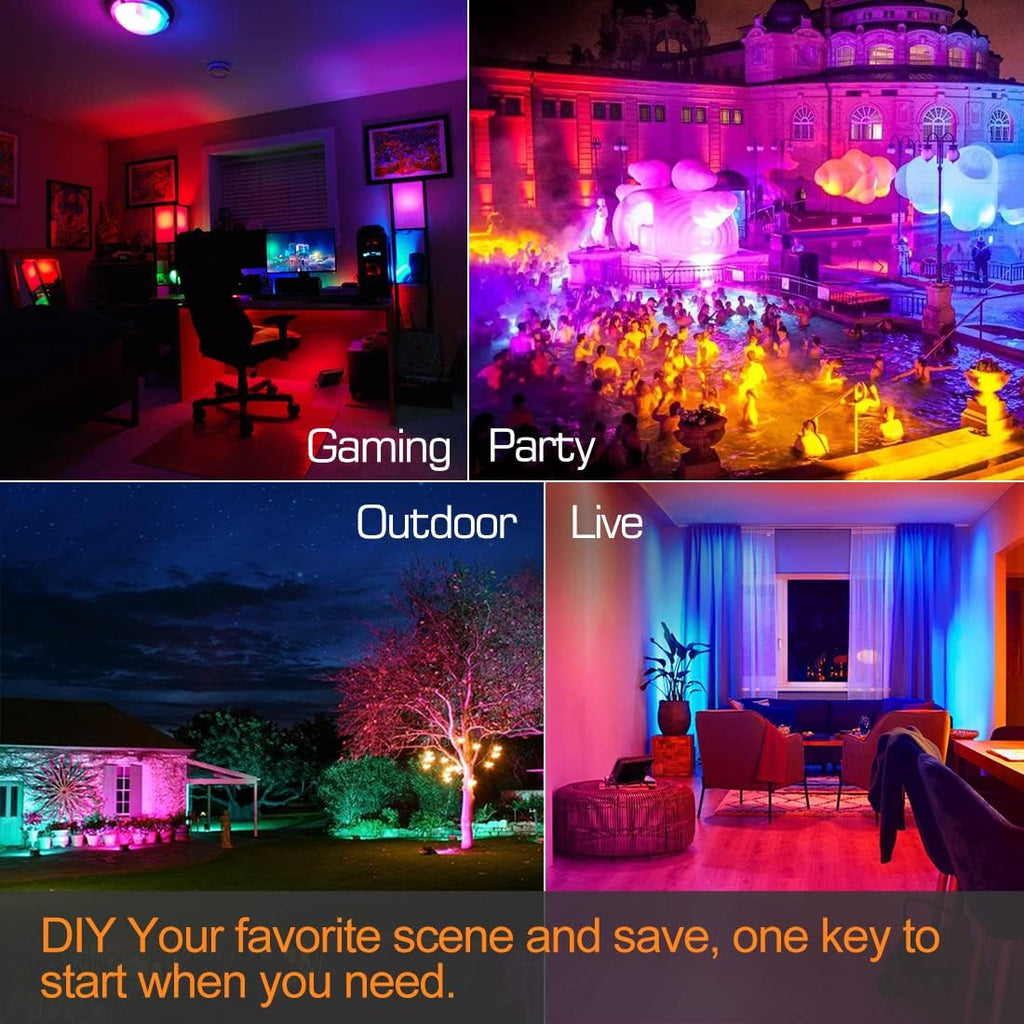 Smart RGB APP Control LED Flood Lights 4 Pack
