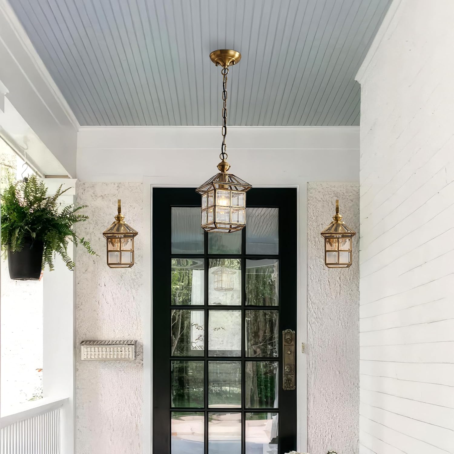 Copper Brass Outdoor Pendant Lantern Light