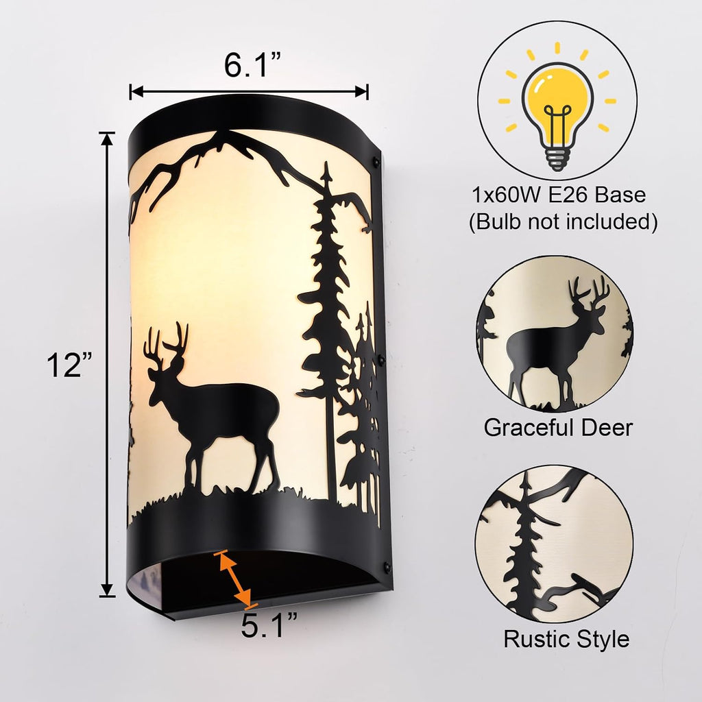 Deer Plug-in Wall Sconces Set of 2