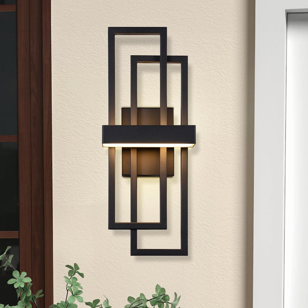 Black LED Outdoor Wall Sconce 20 Inch