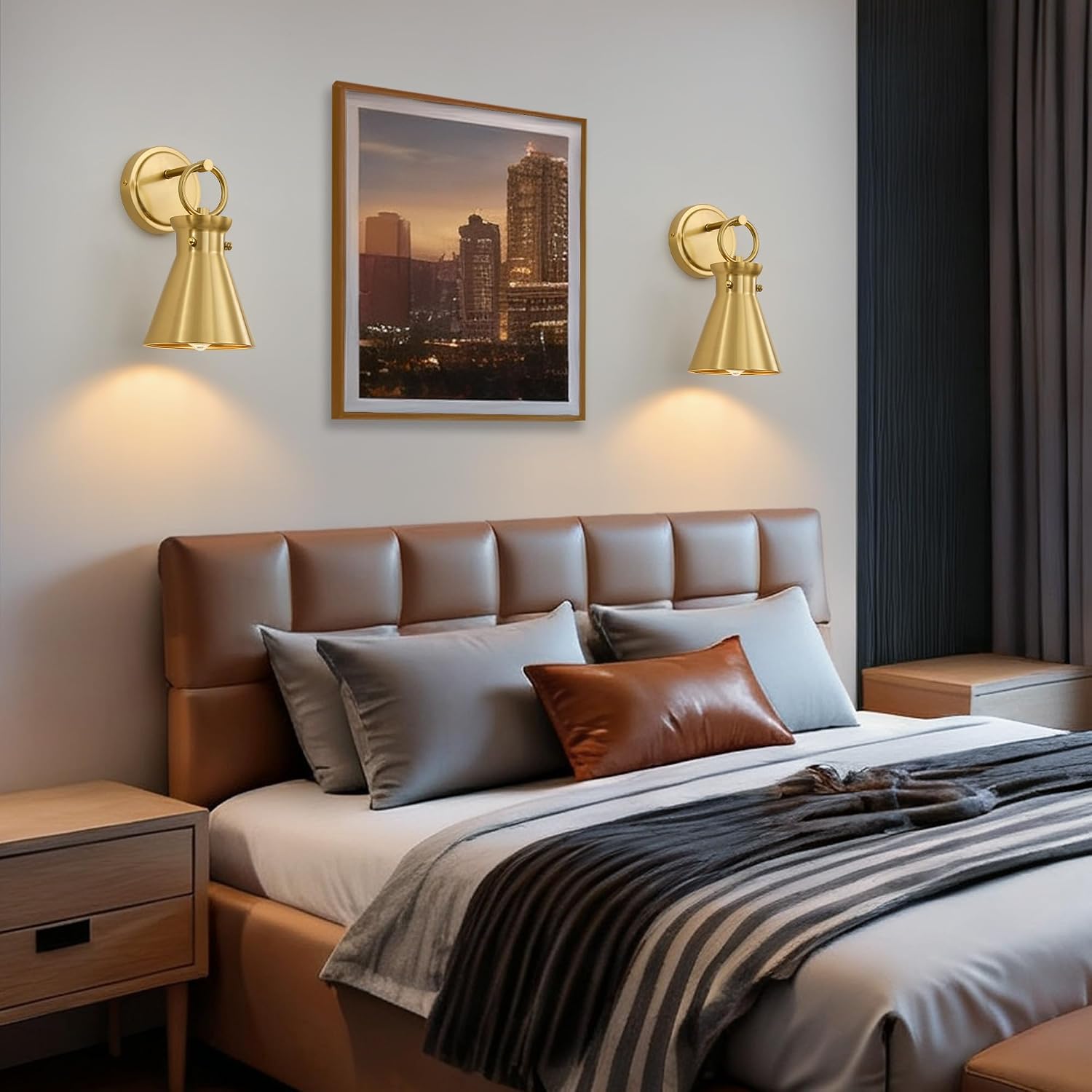 Gold Bathroom Wall Sconce 1 Pack