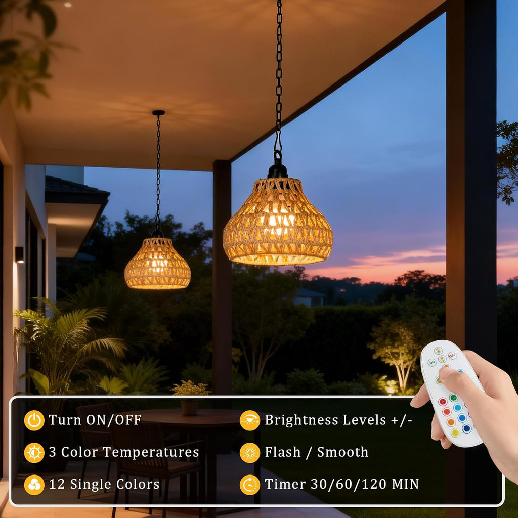 Remote Battery Outdoor Pendant 2 Pack