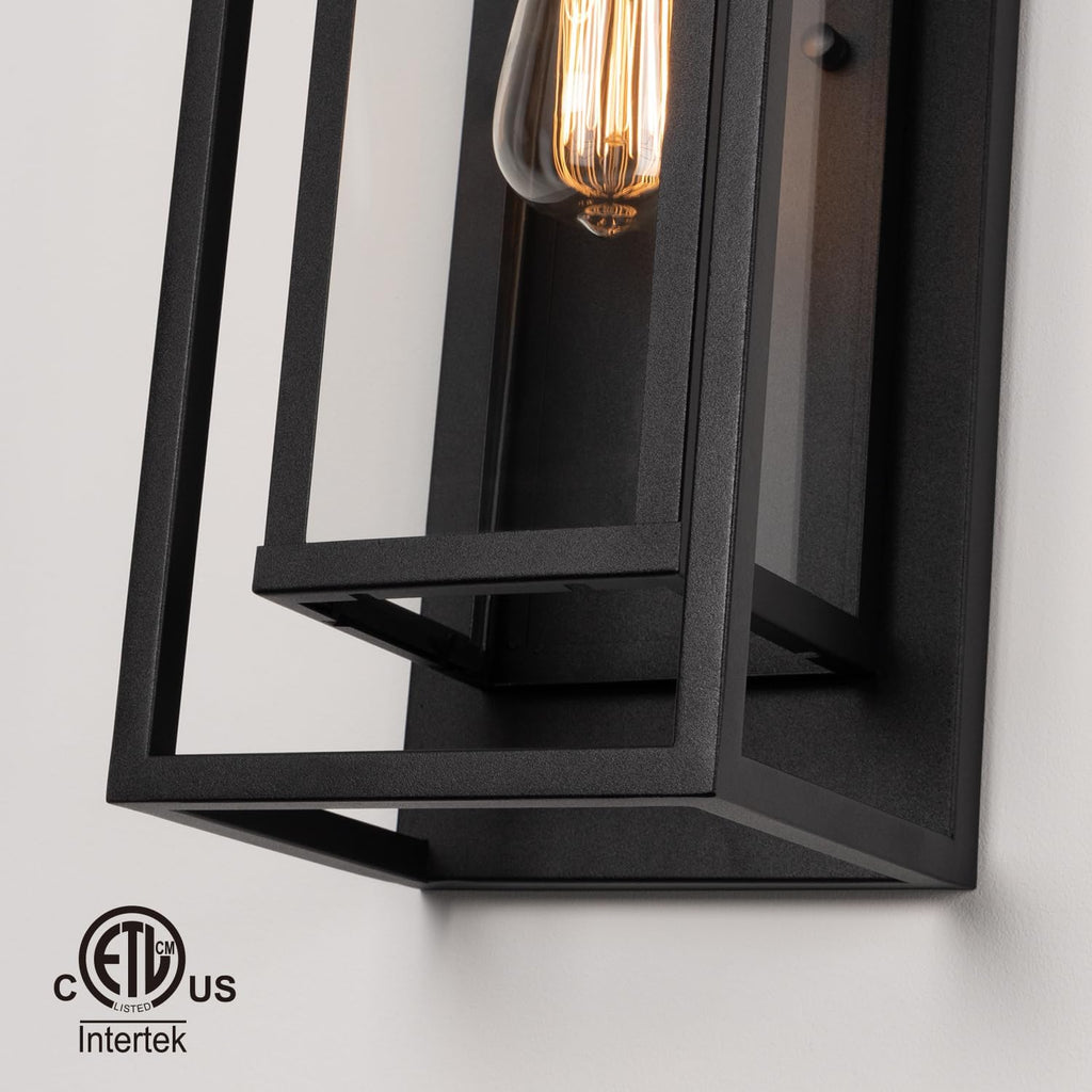 Matte Black Outdoor Wall Sconces 2 Pack