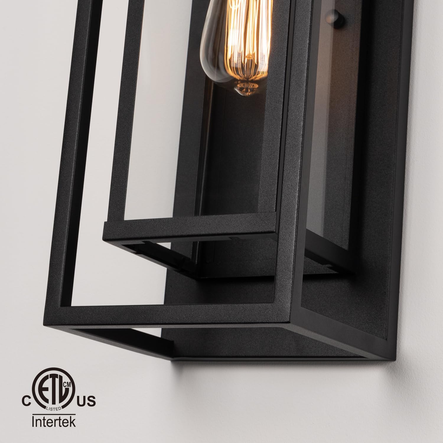 Matte Black Outdoor Wall Sconces 2 Pack
