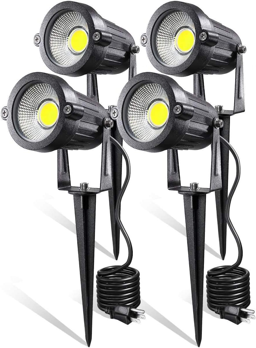 5W Plug-in Garden Spotlights Pack of 4