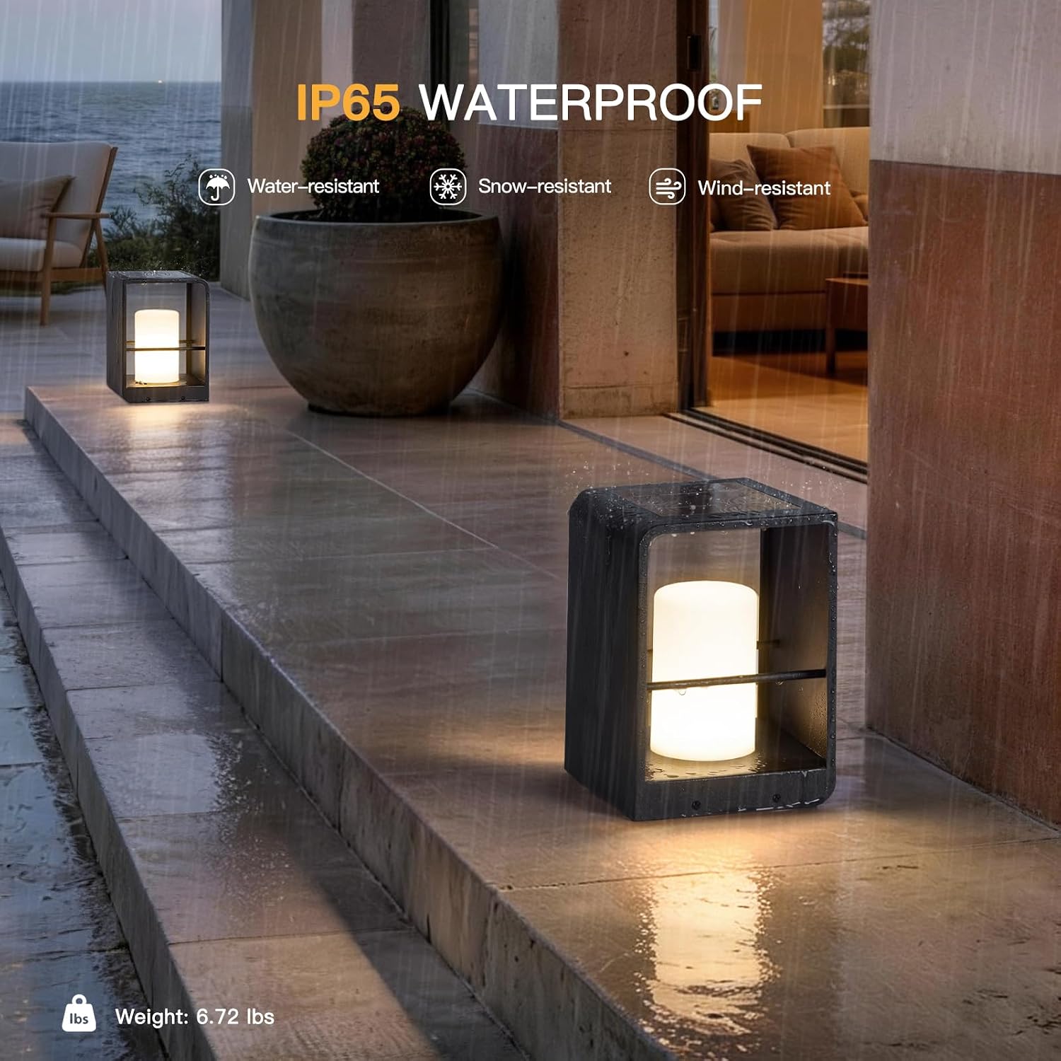 11 Inch Modern Solar Floor Lantern