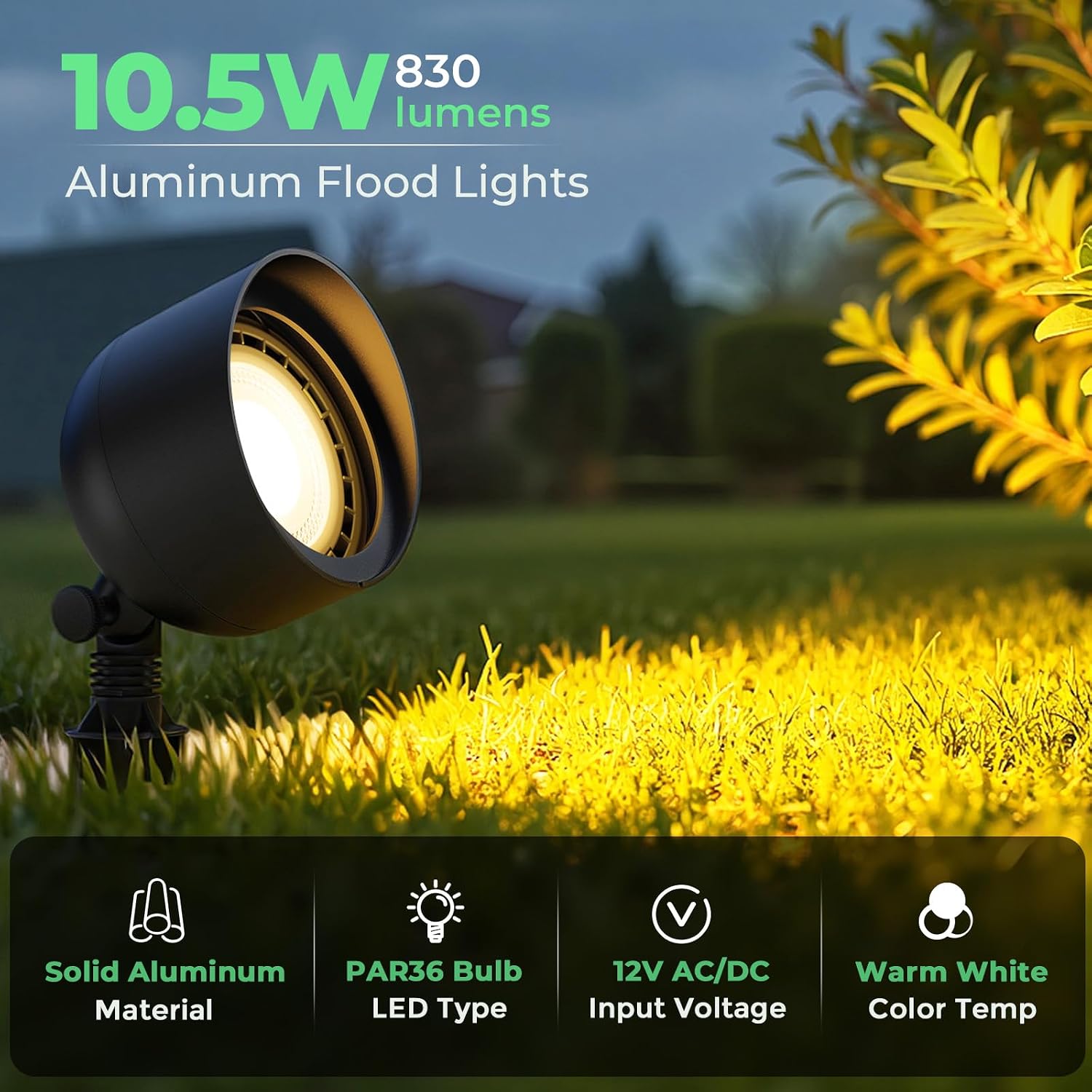 12V Wide Angle PAR36 Landscape Uplights 4 Pack