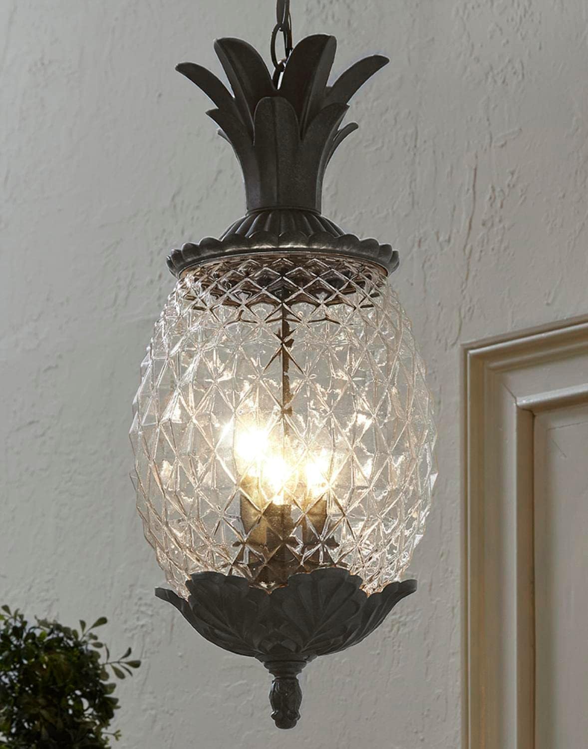 3-Light Black Coral Outdoor Hanging Lantern