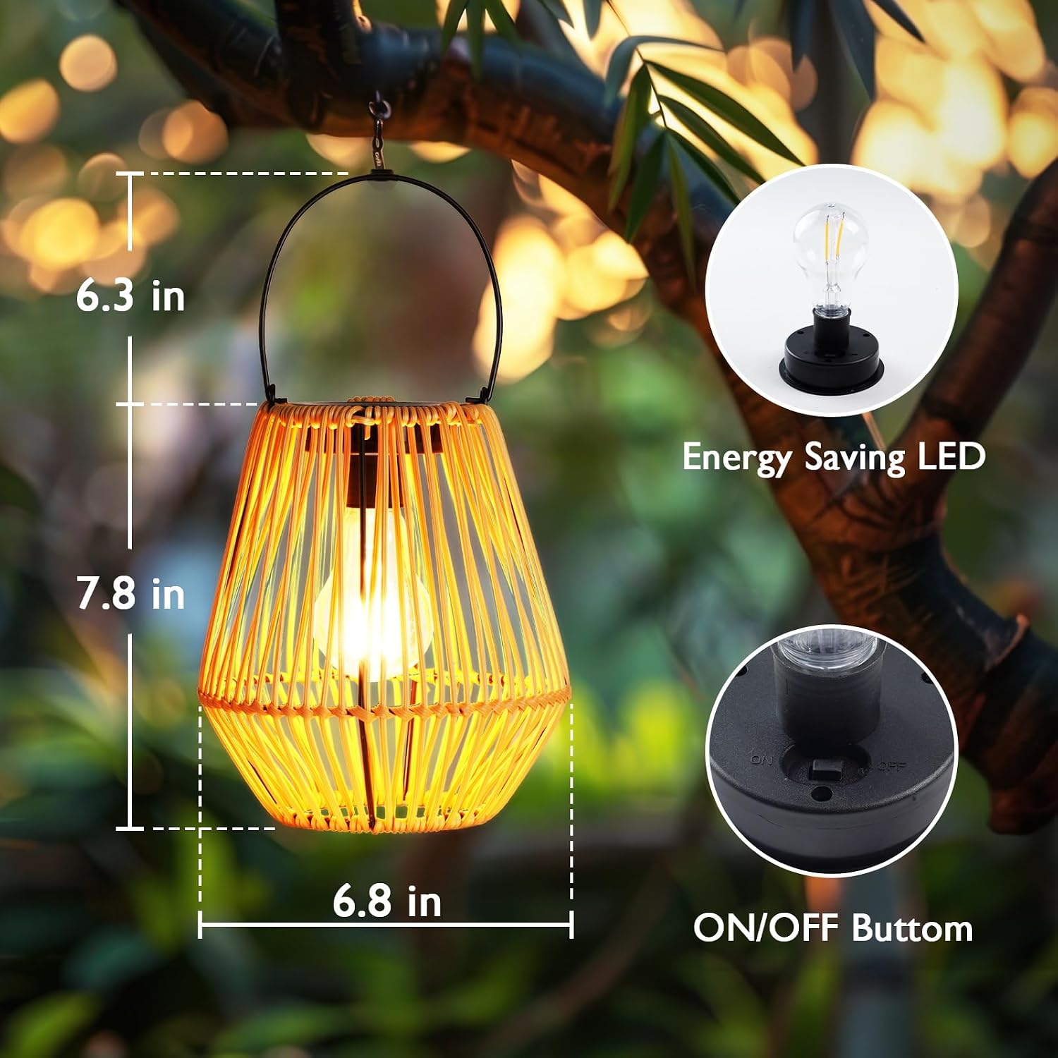 Waterproof Hanging Solar Lanterns 2 Pack