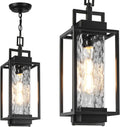Black Water Ripple Glass Outdoor Pendant