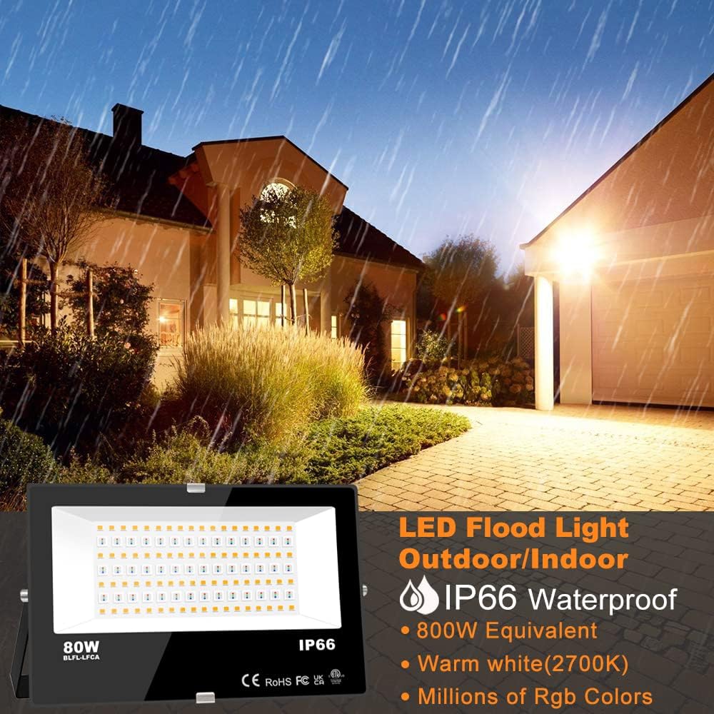 Smart RGB APP Control LED Flood Lights 4 Pack