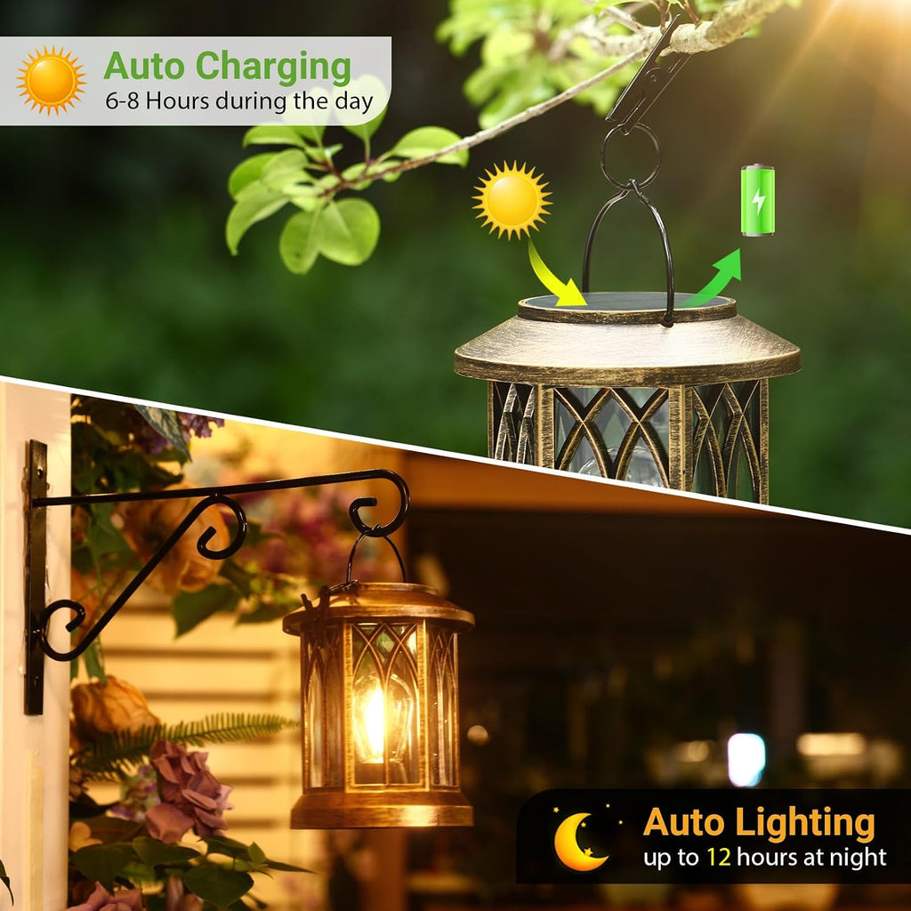 Antique Copper Clip Solar Lanterns 6 Pack
