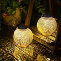 White Retro Solar Lanterns 2 Pack