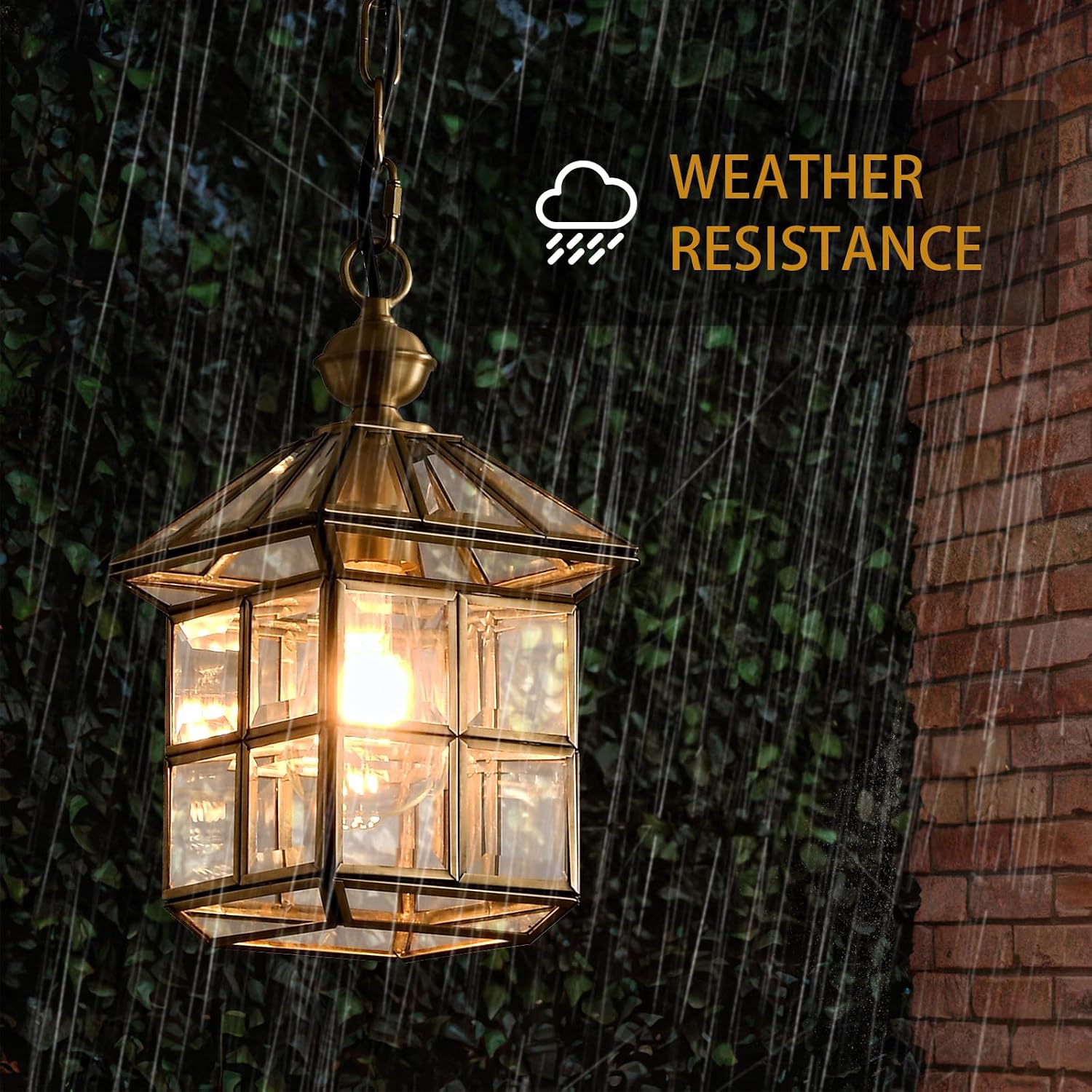 Copper Brass Outdoor Pendant Lantern Light
