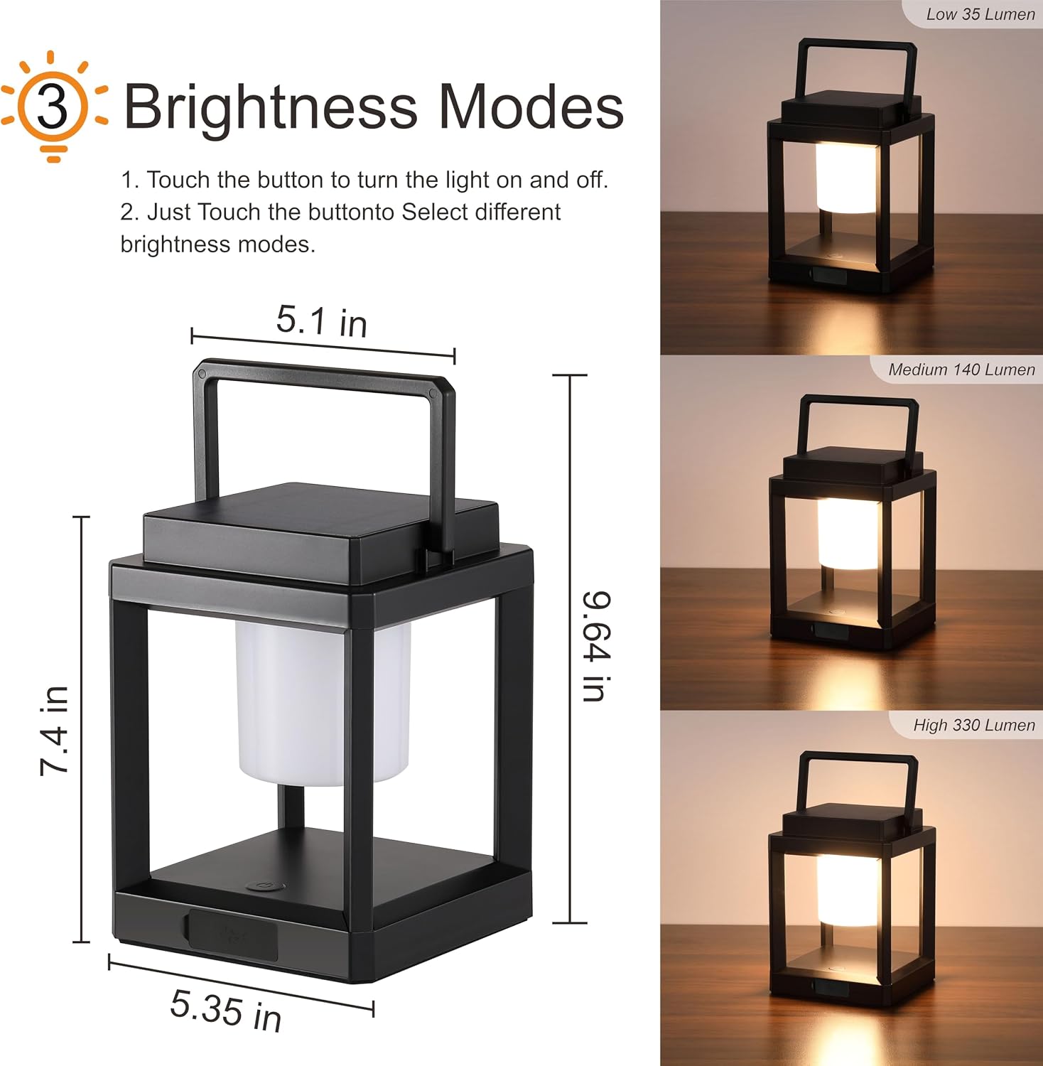 Touch Control Rechargeable Solar Lamp