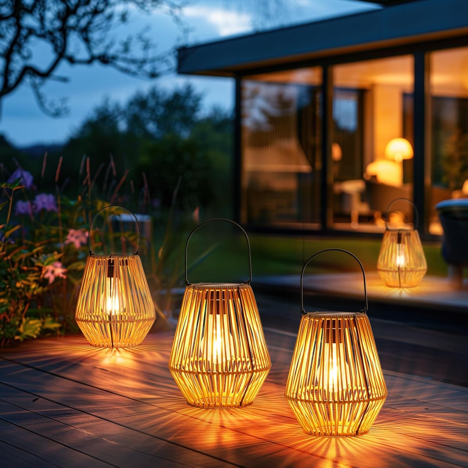 Waterproof Hanging Solar Lanterns 2 Pack