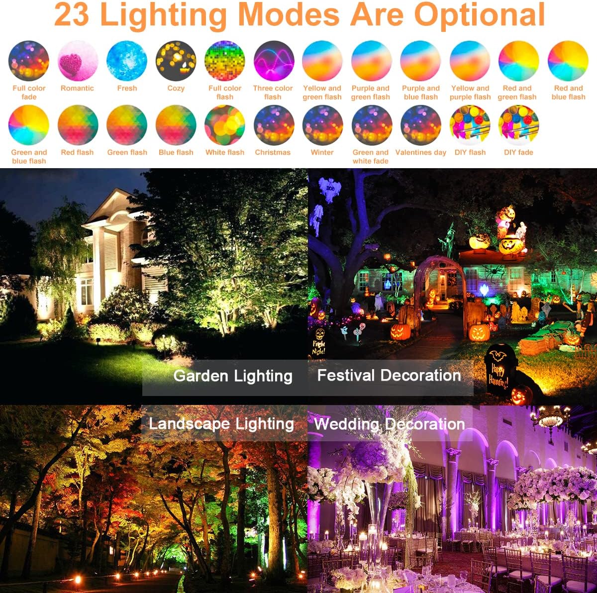 30W Bluetooth RGB Smart Flood Lights 6 Pack